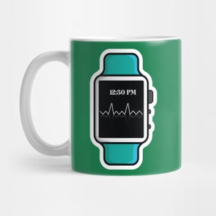 Smart Watch with Straps Sticker design vector illustration. Technology object icon concept. Smart technology device symbol sticker vector design with shadow. Mug